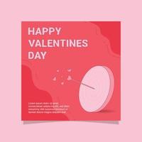 gelukkig valentijnsdag dag sociaal media post vector