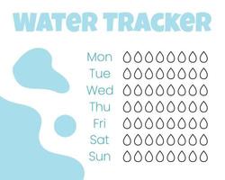 water tracker vector sjabloon. . drinken water controlelijst. water tracker met ijs. vector illustratie. tekening stijl.