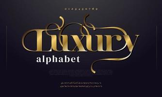 luxe doopvont lettertype. gemakkelijk elegant abstract tuimelen typografie vector