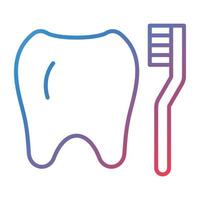 schoonmaak tand met borstel lijn helling icoon vector