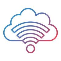 wolk Wifi lijn helling icoon vector