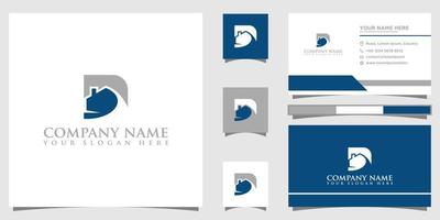 brief d met huis logo ontwerp sjabloon vector