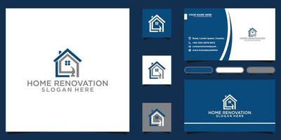 creatief huis bouw concept logo ontwerp en bedrijf kaart sjabloon premie vector