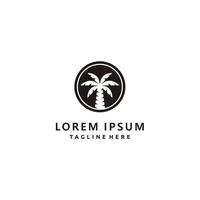 minimalistische datum palm cirkel logo ontwerp icoon vector