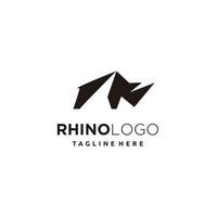 neushoorn wild dier silhouet gemakkelijk logo ontwerp icoon vector illustratie
