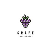 druif fruit minimalistische logo ontwerp Purper kleur inspiratie vector