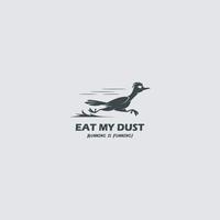 modern eten mijn stof vogel logo. vector illustratie