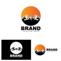 berg logo, vector berg klimmen, avontuur, ontwerp voor klimmen, beklimming apparatuur, en merk met berg logo