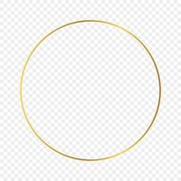goud gloeiend cirkel kader geïsoleerd. glimmend kader met gloeiend Effecten. vector illustratie.