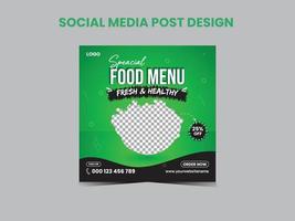 voedselmenu sociale media postontwerp vector