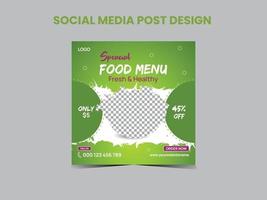 voedselmenu sociale media postontwerp vector