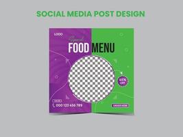 voedselmenu sociale media postontwerp vector