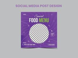 voedselmenu sociale media postontwerp vector