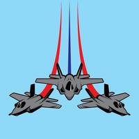 kunstvlieger vliegtuig stralen gevecht... vector