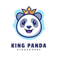 schattig panda tekenfilm logo vector