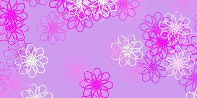 lichtpaarse vector doodle patroon met bloemen.