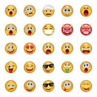 helling kleur pictogrammen voor emoji's. vector