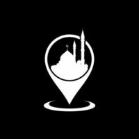moskee plaats silhouet voor icoon, symbool, appjes, website, logo, of grafisch ontwerp element. vector illustratie