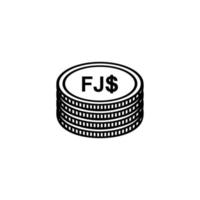 fiji munteenheid, Fiji dollar, fjd teken. vector illustratie