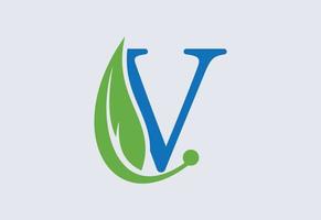 brief v logo ontwerp sjabloon, vector illustratie