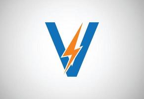 brief v logo ontwerp sjabloon, vector illustratie