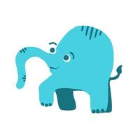 blauw olifant vector illustratie in tekenfilm vlak stijl geïsoleerd Aan wit achtergrond.