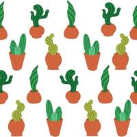 cactussen patroon. vector illustratie in tekenfilm vlak stijl geïsoleerd Aan wit achtergrond.