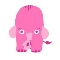 roze olifant vector illustratie in tekenfilm vlak stijl geïsoleerd Aan wit achtergrond.