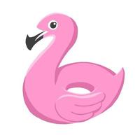 flamingo zwemmen ring. opblaasbaar rubber. vector illustratie in tekenfilm stijl geïsoleerd Aan wit achtergrond.