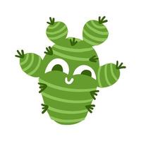 tekenfilm schattig cactus mascotte. vector illustratie in tekenfilm vlak stijl geïsoleerd Aan wit achtergrond.