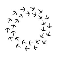 sporen van vogelstand icoon vector. kip stappen illustratie teken. voetafdrukken symbool of logo. vector