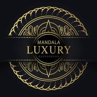 luxe mandala gouden met een zwart achtergrond elegant ontwerp voor verjaardag uitnodiging henna- vector