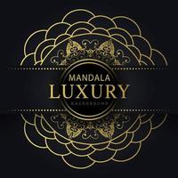 luxe mandala gouden met een zwart achtergrond elegant ontwerp voor verjaardag uitnodiging henna- vector