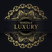 luxe mandala gouden met een zwart achtergrond elegant ontwerp voor verjaardag uitnodiging henna- vector