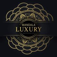 luxe mandala gouden met een zwart achtergrond elegant ontwerp voor verjaardag uitnodiging henna- vector