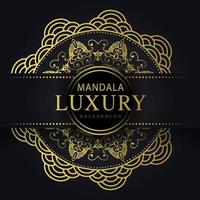 luxe mandala gouden met een zwart achtergrond elegant ontwerp voor verjaardag uitnodiging henna- vector