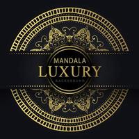 luxe mandala gouden met een zwart achtergrond elegant ontwerp voor verjaardag uitnodiging henna- vector