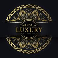 luxe mandala gouden met een zwart achtergrond elegant ontwerp voor verjaardag uitnodiging henna- vector