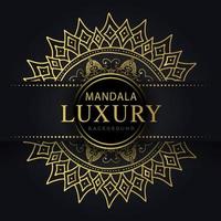 luxe mandala gouden met een zwart achtergrond elegant ontwerp voor verjaardag uitnodiging henna- vector