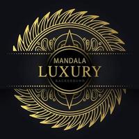 luxe mandala gouden met een zwart achtergrond elegant ontwerp voor verjaardag uitnodiging henna- vector