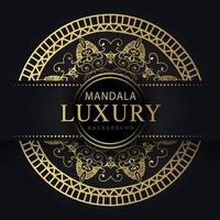 luxe mandala gouden met een zwart achtergrond elegant ontwerp voor verjaardag uitnodiging henna- vector