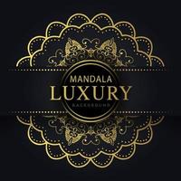 luxe mandala gouden met een zwart achtergrond elegant ontwerp voor verjaardag uitnodiging henna- vector