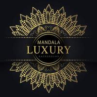 luxe mandala gouden met een zwart achtergrond elegant ontwerp voor verjaardag uitnodiging henna- vector