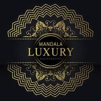 luxe mandala gouden met een zwart achtergrond elegant ontwerp voor verjaardag uitnodiging henna- vector