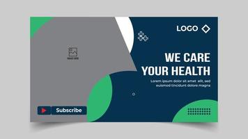 bewerkbare medisch gezondheidszorg Diensten voorzien of wereld Gezondheid dag youtube miniatuur en web banier sjabloon vector