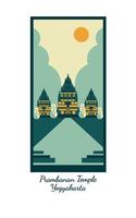 prambanan tempel stad van Indonesië reizen en toerisme poster vector