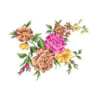 bloem waterverf illustratie, botanisch bloemen achtergrond, decoratief bloem patroon, digitaal geschilderd bloem, bloem patroon voor textiel ontwerp, bloem boeketten, bloemen bruiloft uitnodiging sjabloon. vector
