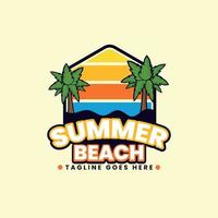 zomer strand toerisme eiland toevlucht logo ontwerp vector