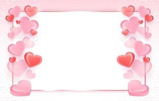 achtergrond met roze en rode harten vector
