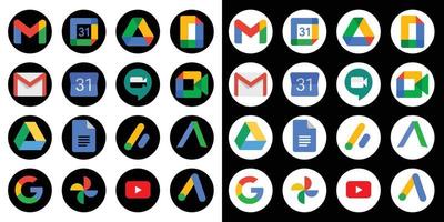 google producten en programma's logo Aan een zwart en wit achtergrond vector